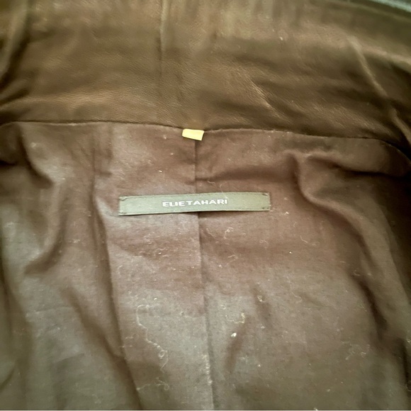 Elie Tahari Black Leather Jacket. Size Medium - Picture 6 of 10